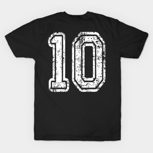 Number 10 Grungy in white T-Shirt